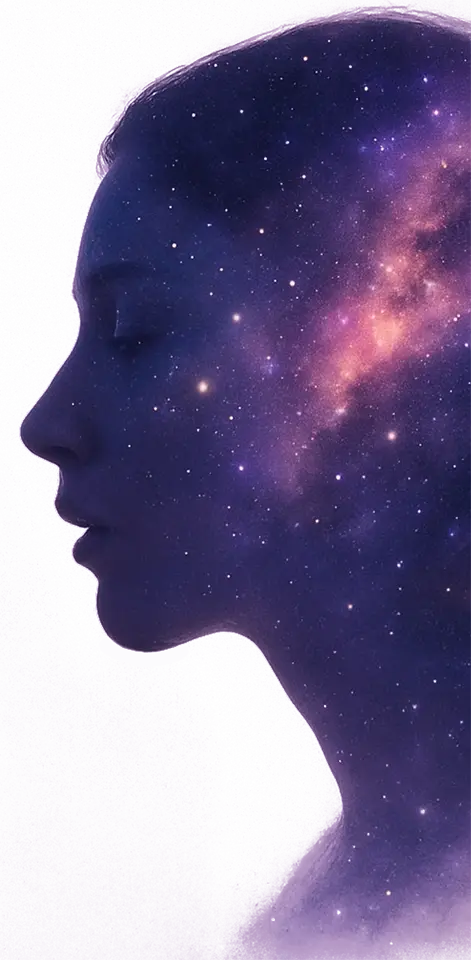 Illustration of a cosmic face